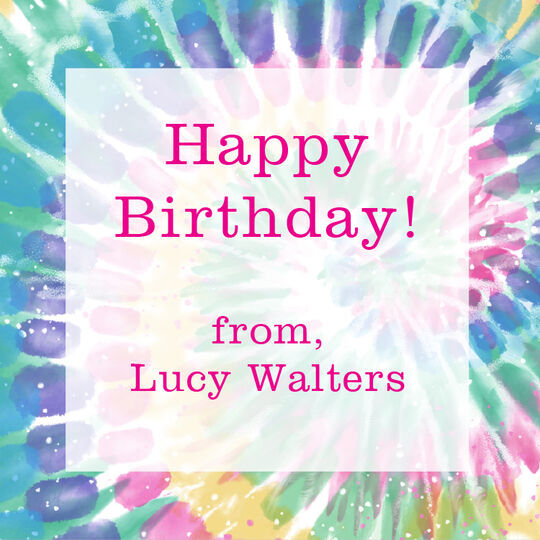 Tie-Dye Square Gift Stickers